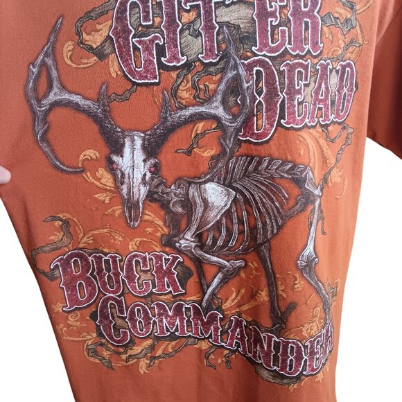 Buck Commander "Giter Dead" Graphic T-Shirt Orange Delta Magnum Weight Adult XL - Picture 2 of 5